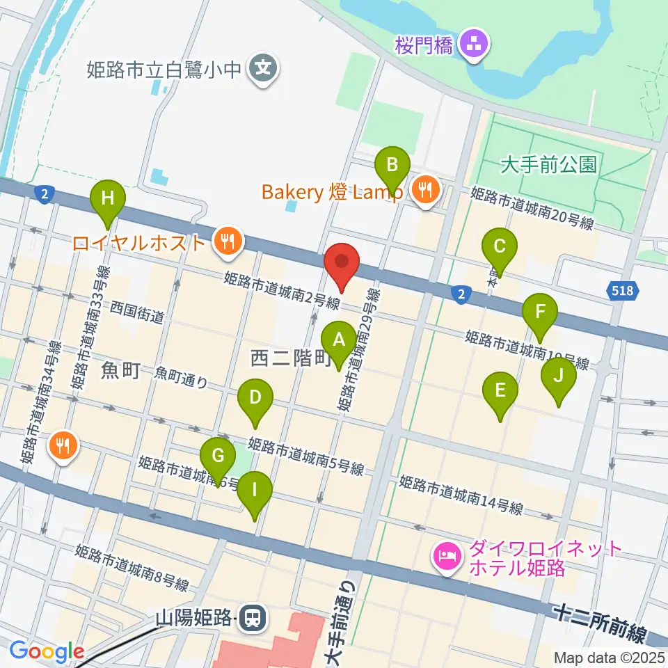 シアーミュージック 姫路校周辺のホテル一覧地図