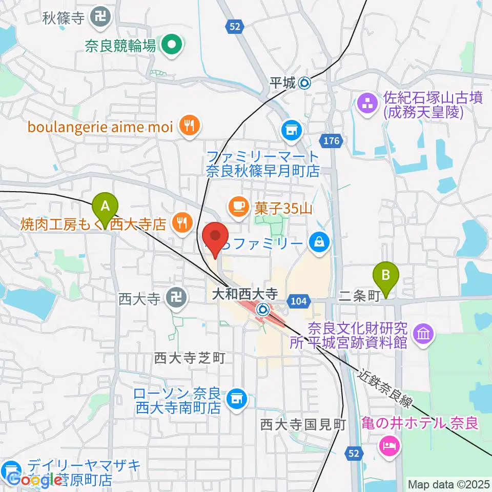シアーミュージック 奈良校周辺のホテル一覧地図