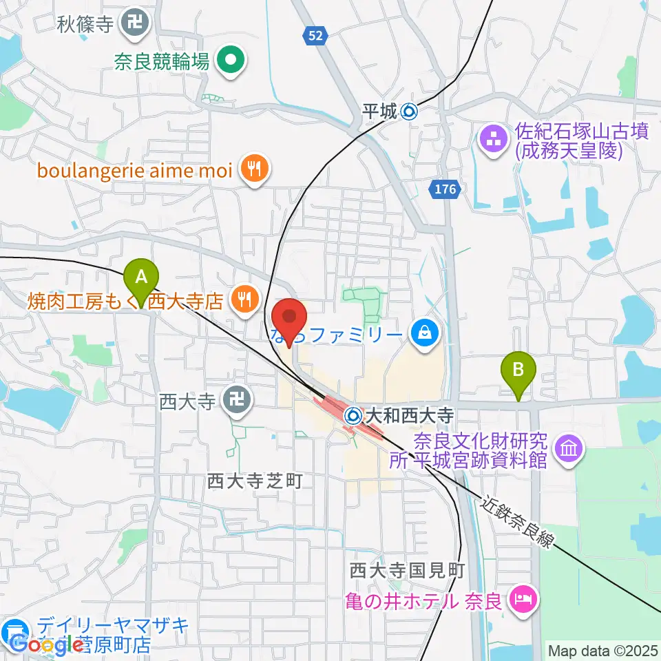 シアーミュージック 奈良校周辺のホテル一覧地図
