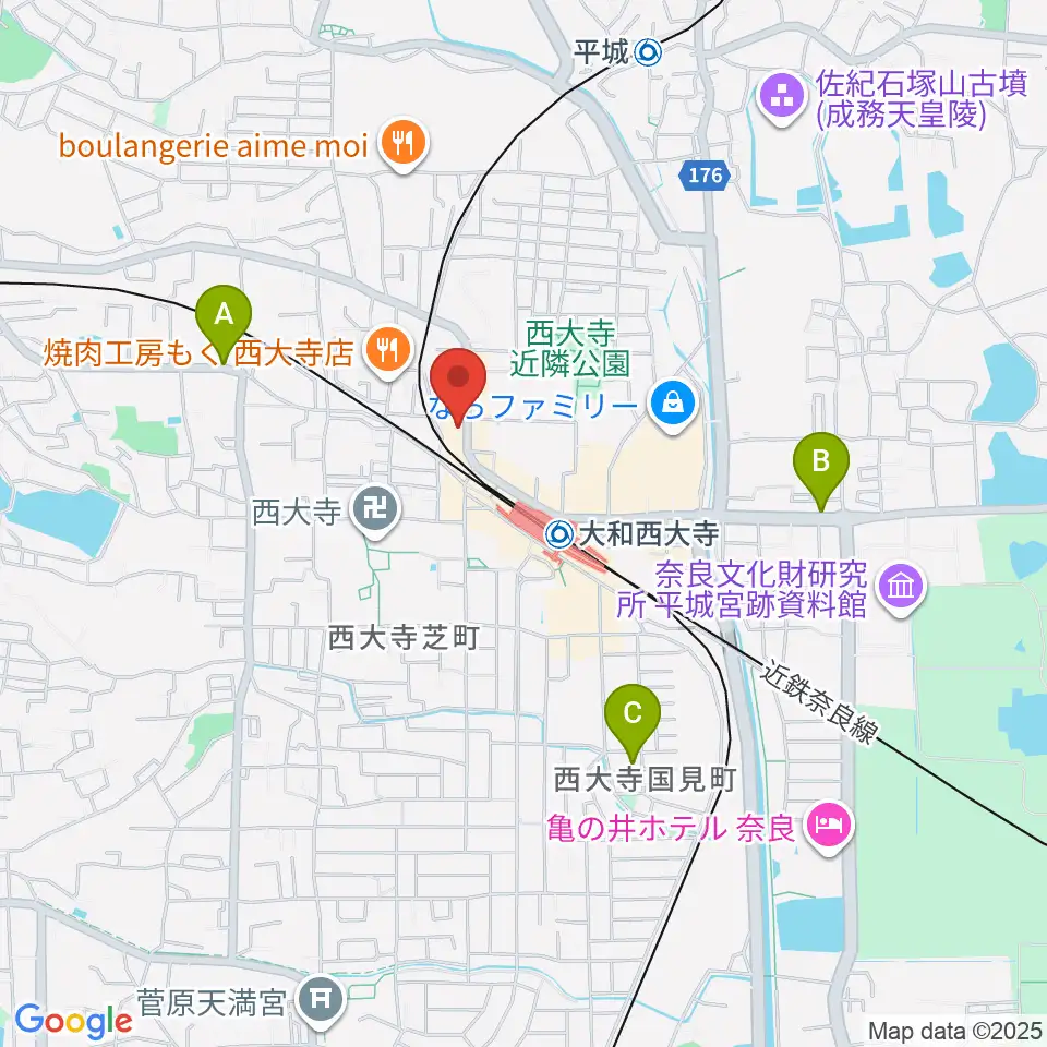 シアーミュージック 奈良校周辺のホテル一覧地図