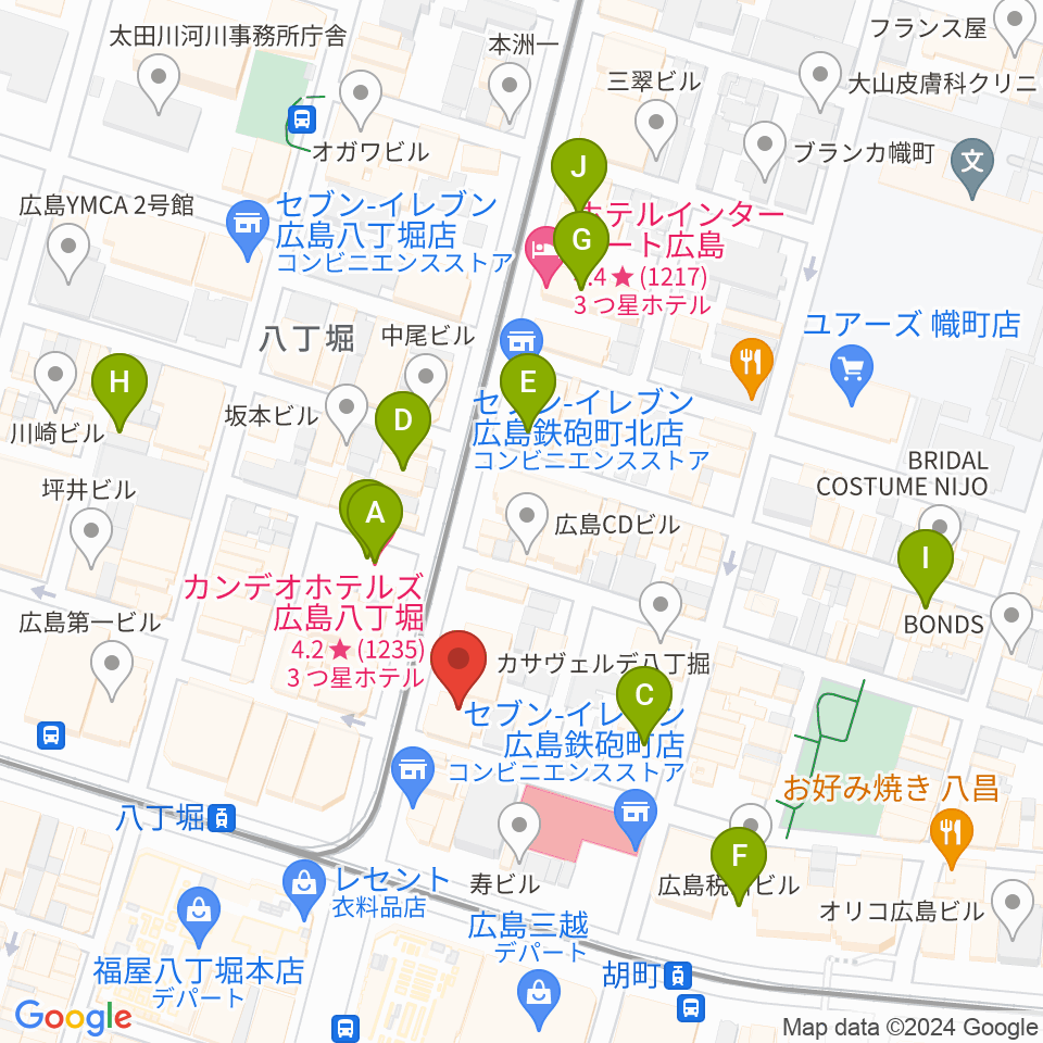 シアーミュージック 広島校周辺のホテル一覧地図