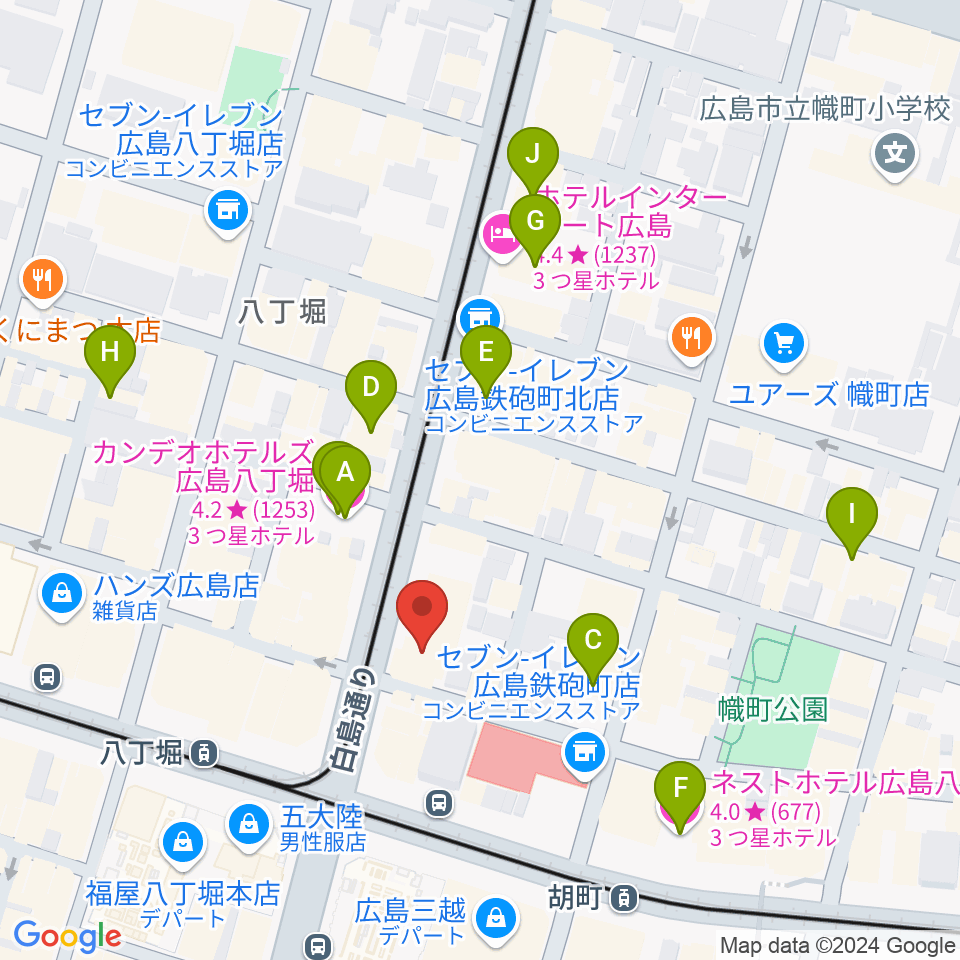 シアーミュージック 広島校周辺のホテル一覧地図