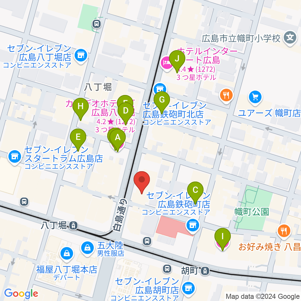 シアーミュージック 広島校周辺のホテル一覧地図