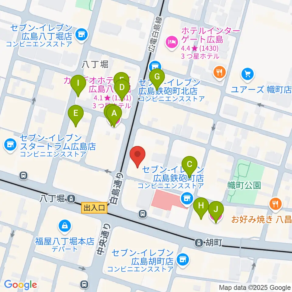 シアーミュージック 広島校周辺のホテル一覧地図