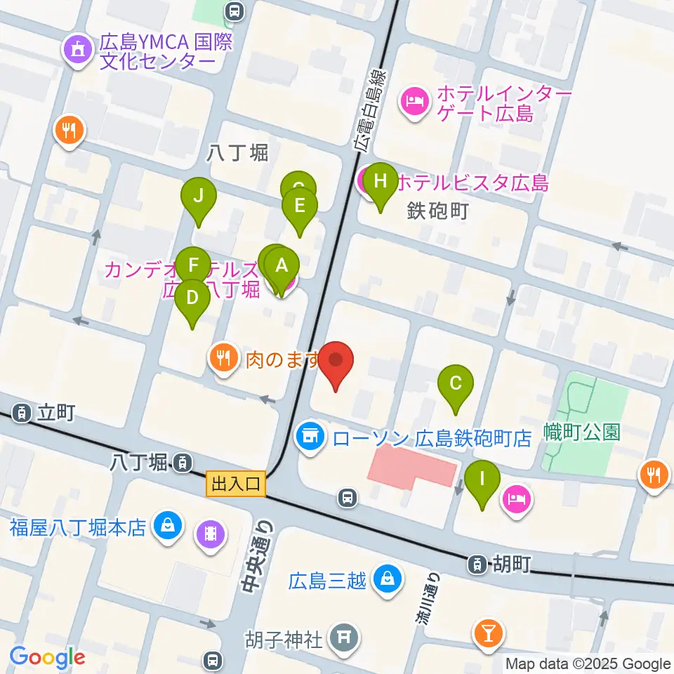 シアーミュージック 広島校周辺のホテル一覧地図