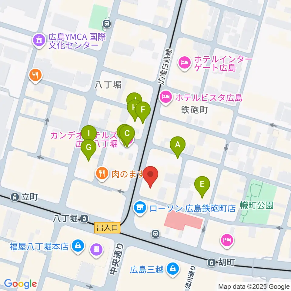 シアーミュージック 広島校周辺のホテル一覧地図