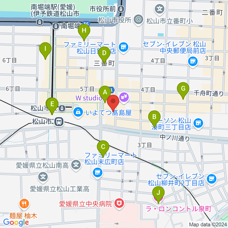 シアーミュージック 松山校周辺のホテル一覧地図