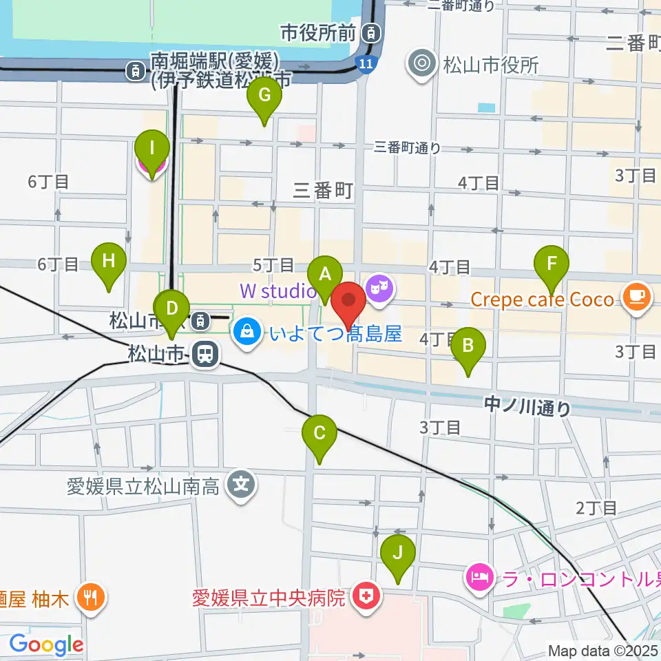 シアーミュージック 松山校周辺のホテル一覧地図