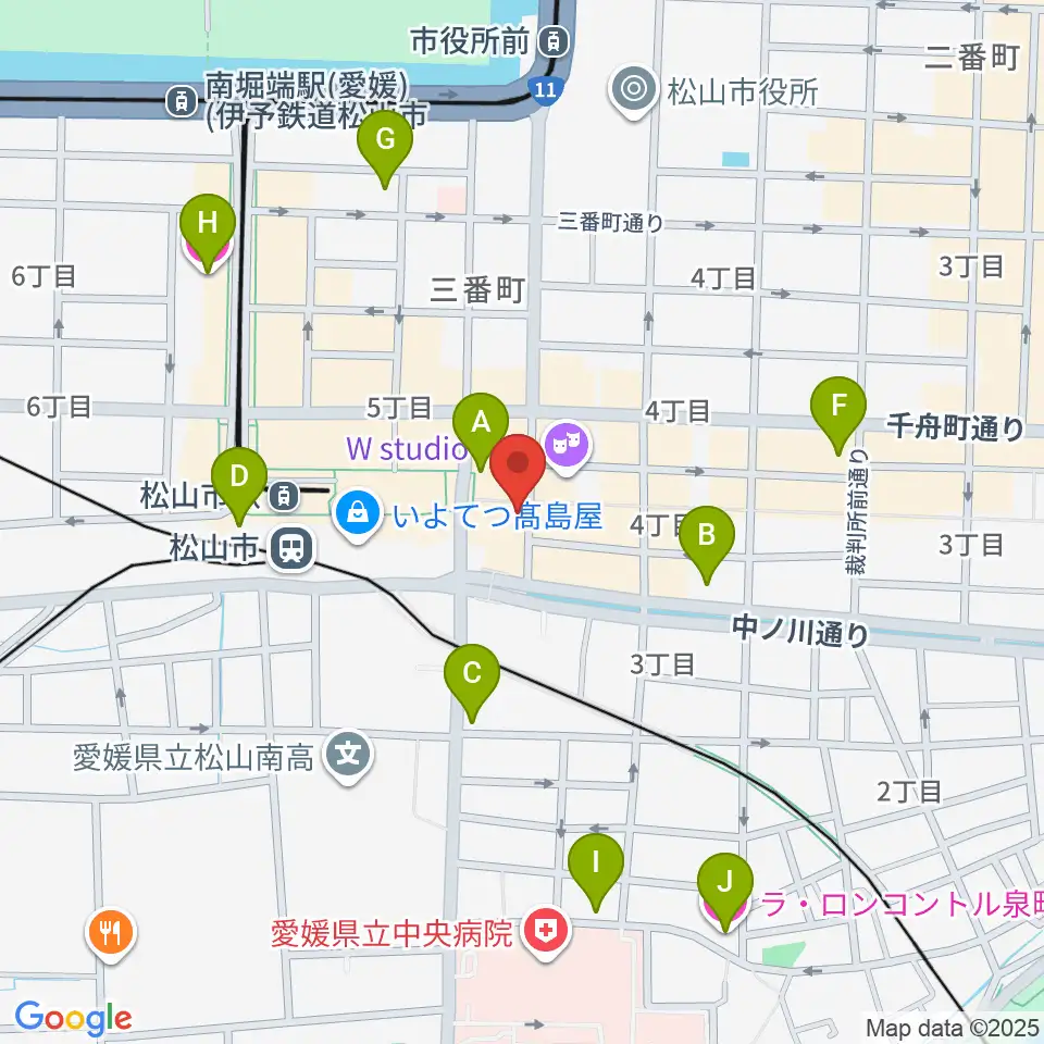 シアーミュージック 松山校周辺のホテル一覧地図