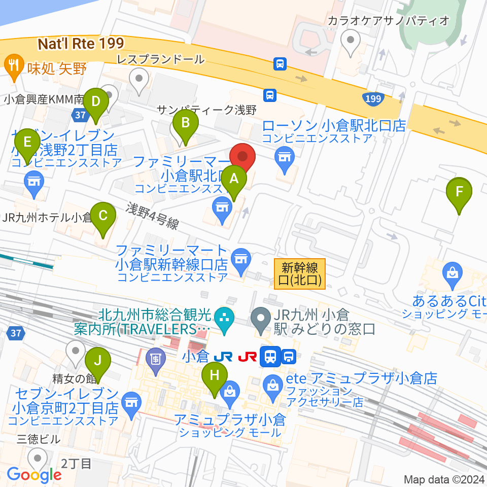 シアーミュージック 小倉校周辺のホテル一覧地図