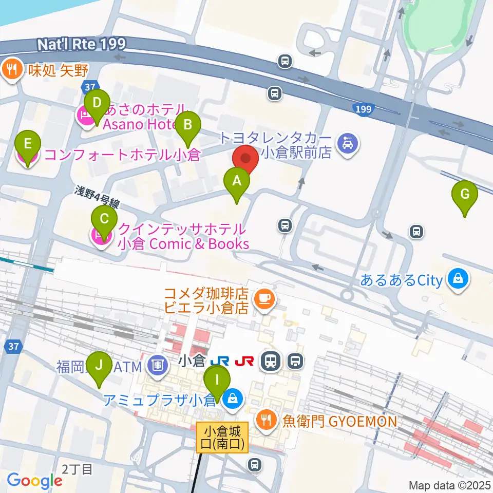 シアーミュージック 小倉校周辺のホテル一覧地図