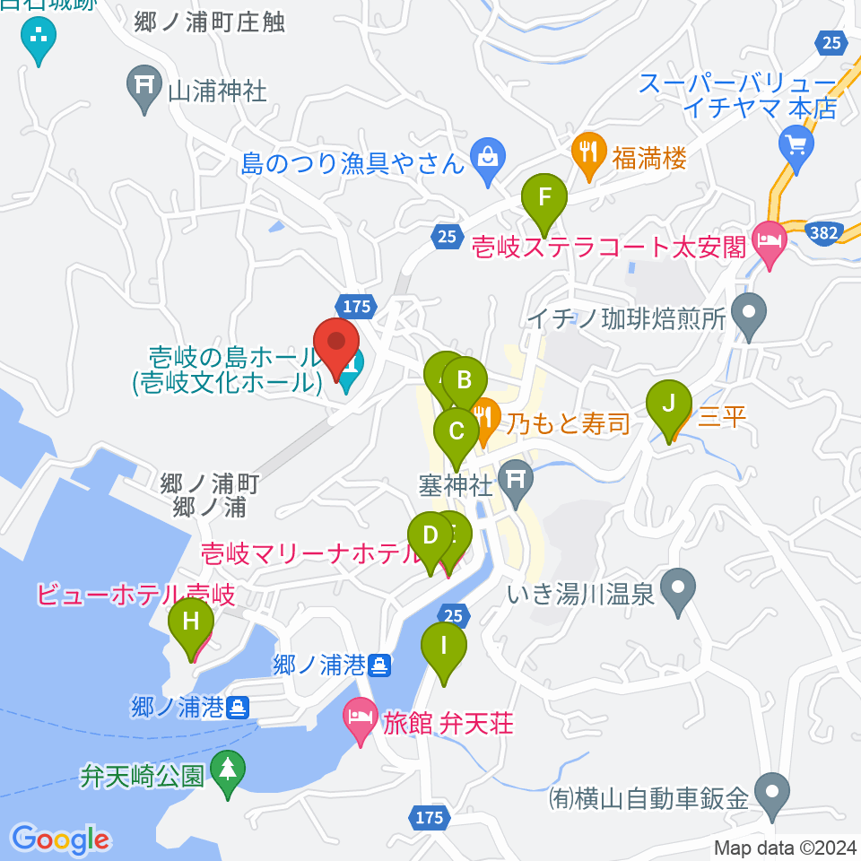 壱岐の島ホール周辺のホテル一覧地図