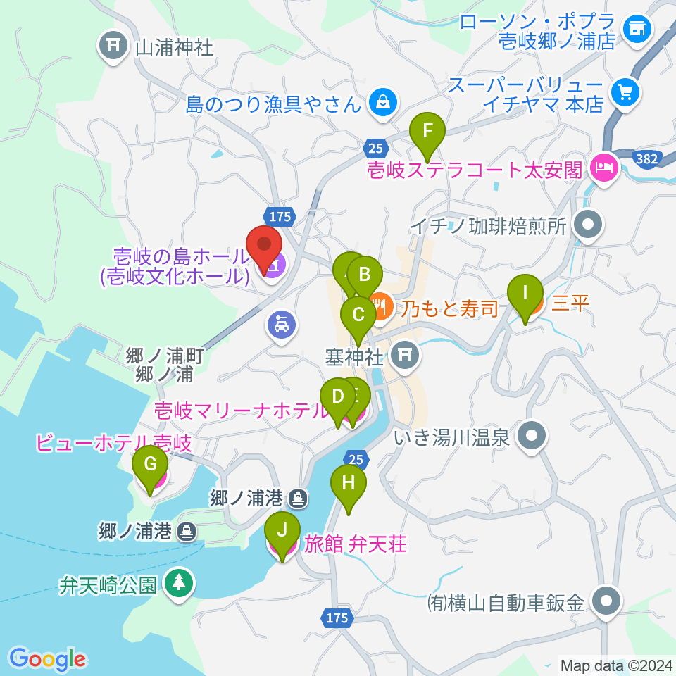 壱岐の島ホール周辺のホテル一覧地図