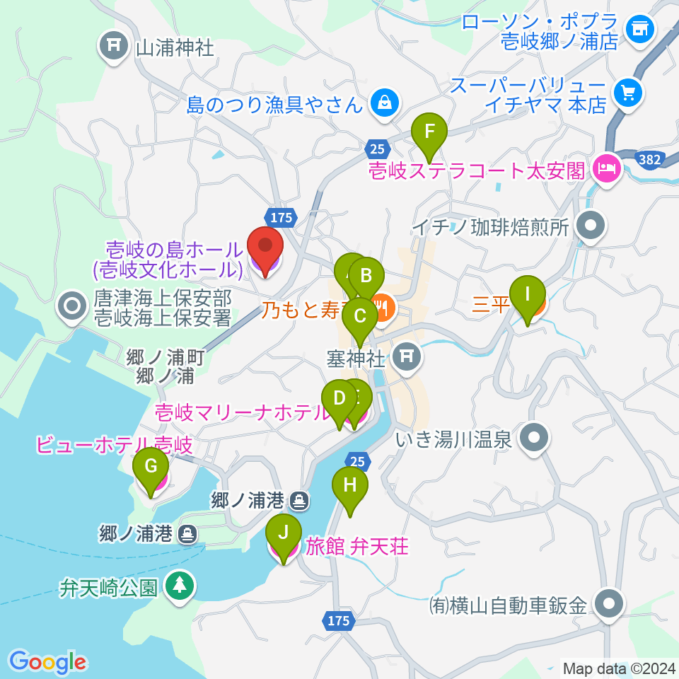 壱岐の島ホール周辺のホテル一覧地図