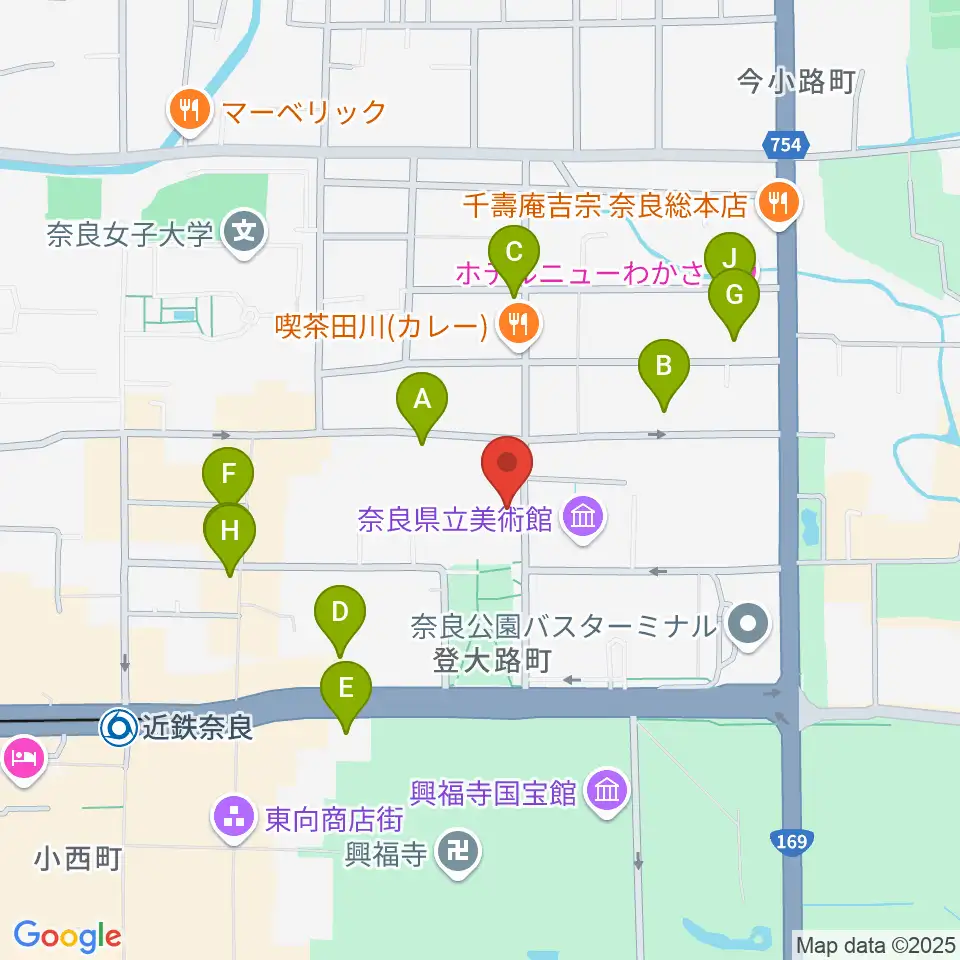 奈良県文化会館周辺のホテル一覧地図