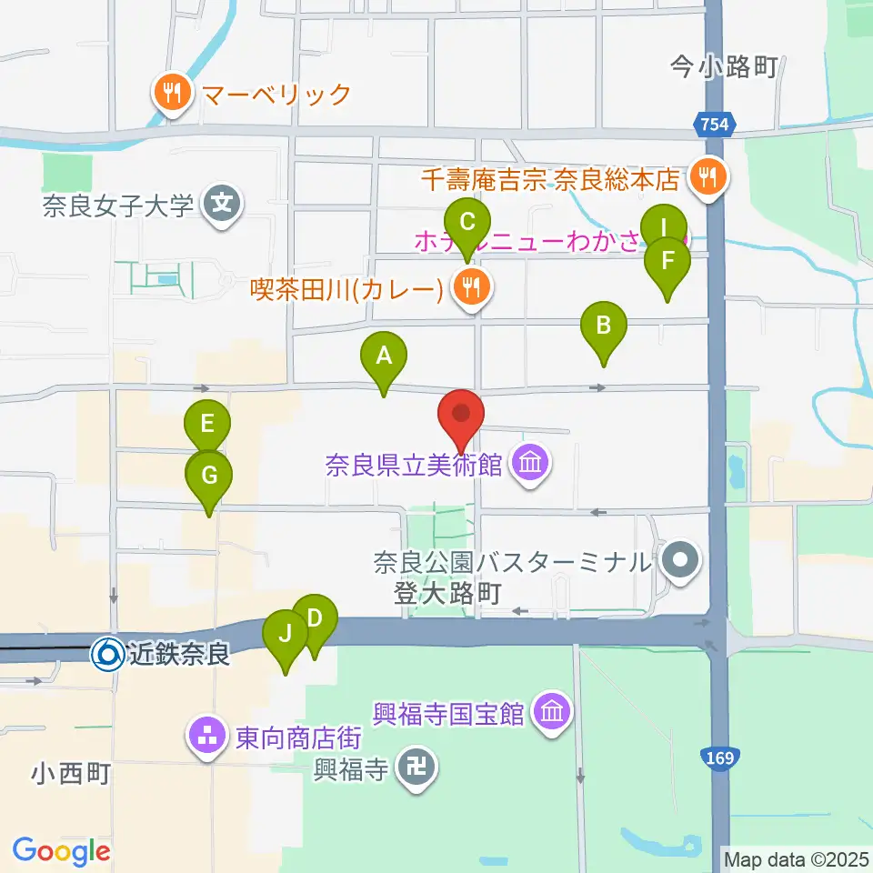 奈良県文化会館周辺のホテル一覧地図