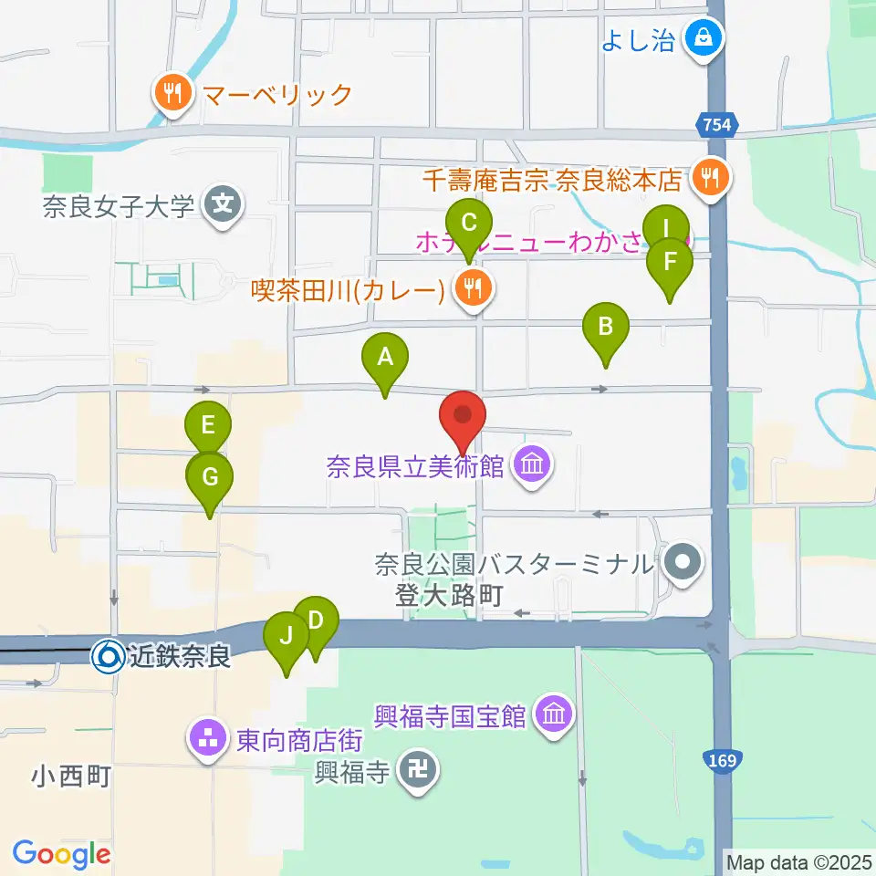 奈良県文化会館周辺のホテル一覧地図