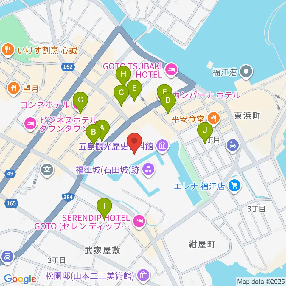 福江文化会館周辺のホテル一覧地図