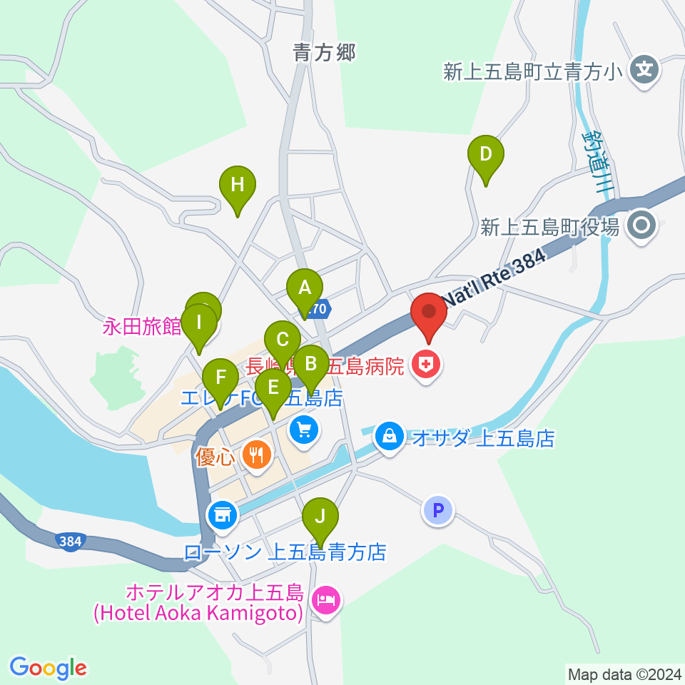 新上五島町石油備蓄記念会館周辺のホテル一覧地図