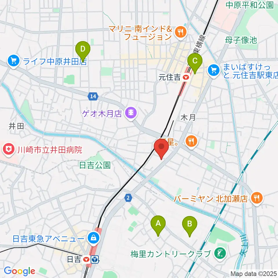 有隣堂 日吉ミュージックセンター周辺のホテル一覧地図