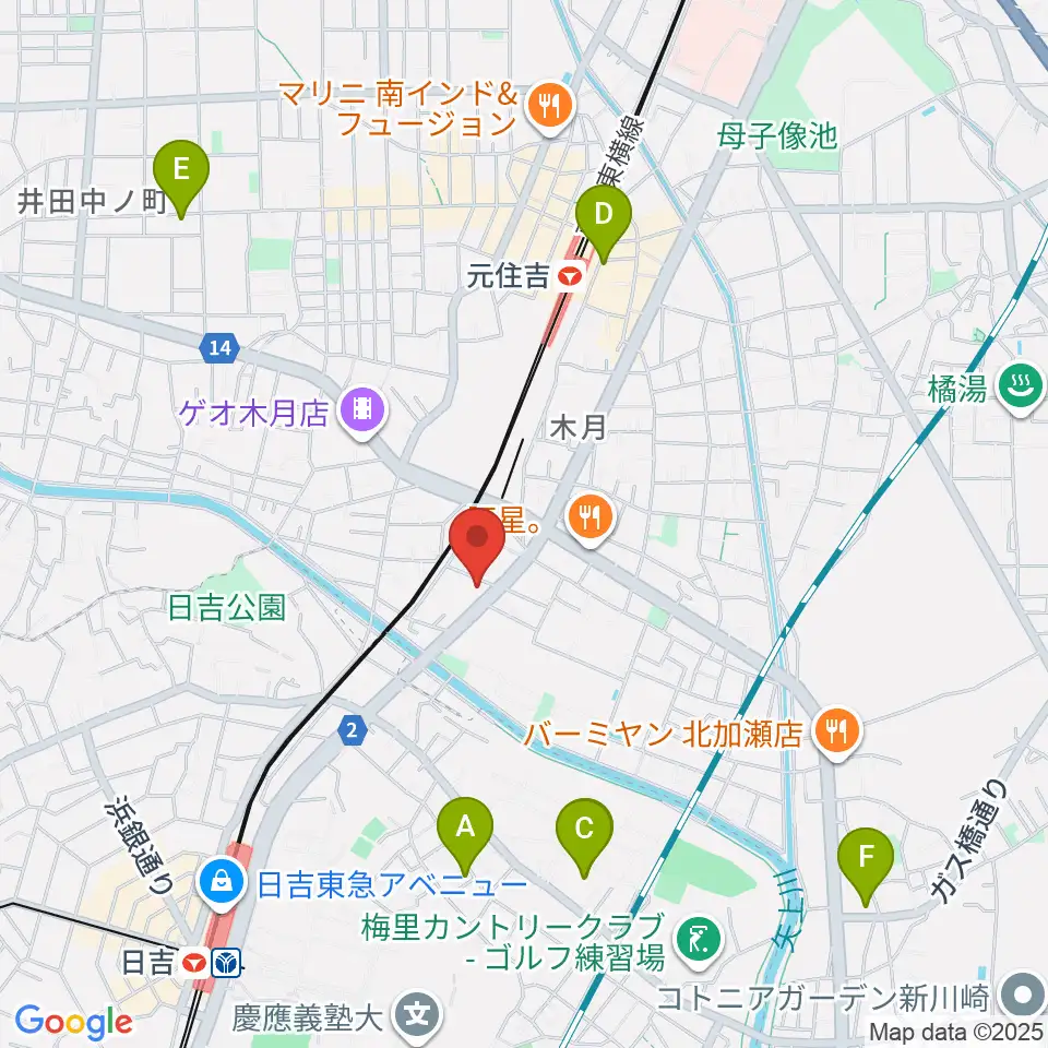 有隣堂 日吉ミュージックセンター周辺のホテル一覧地図
