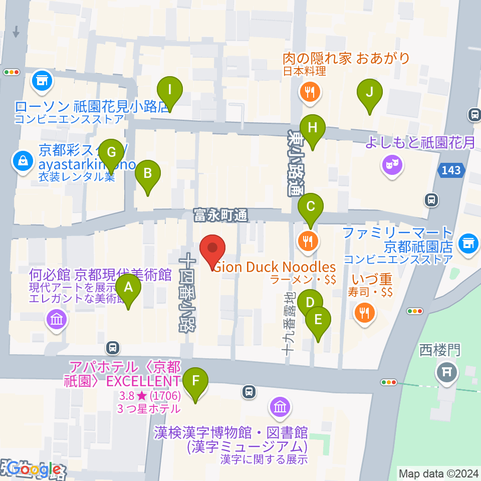 ジョニーエンジェル京都店周辺のホテル一覧地図