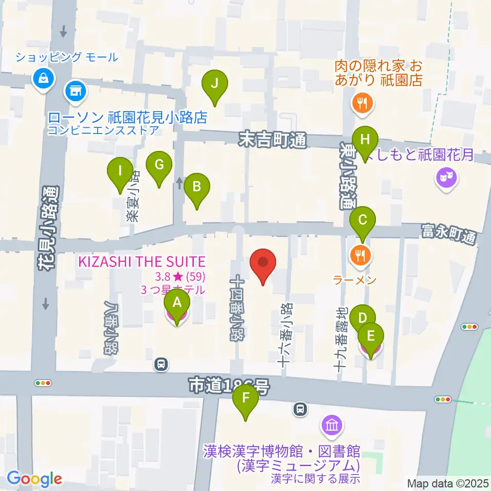 ジョニーエンジェル京都店周辺のホテル一覧地図
