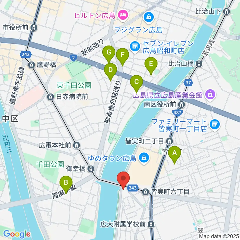 広島BANQUET周辺のホテル一覧地図