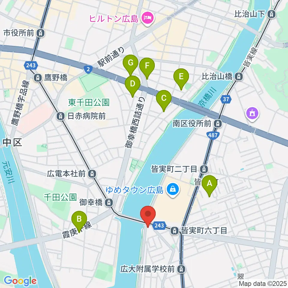 広島BANQUET周辺のホテル一覧地図