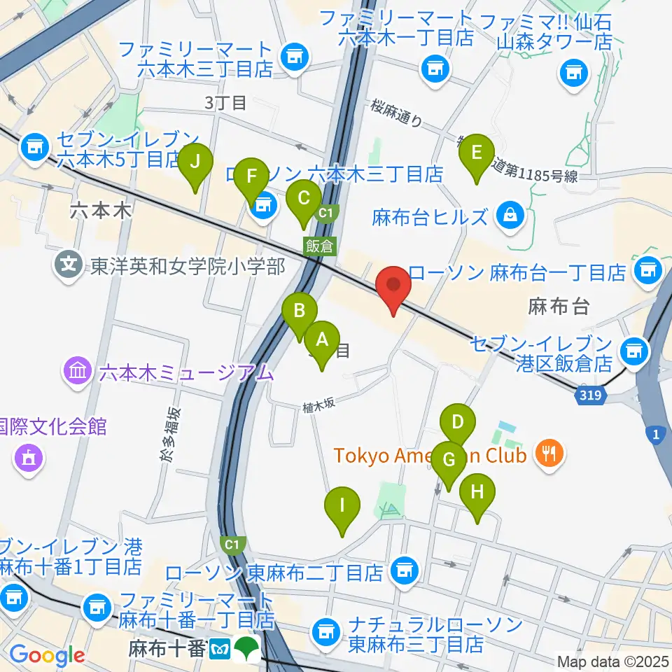 六本木ブルーシャトウ山瀬周辺のホテル一覧地図