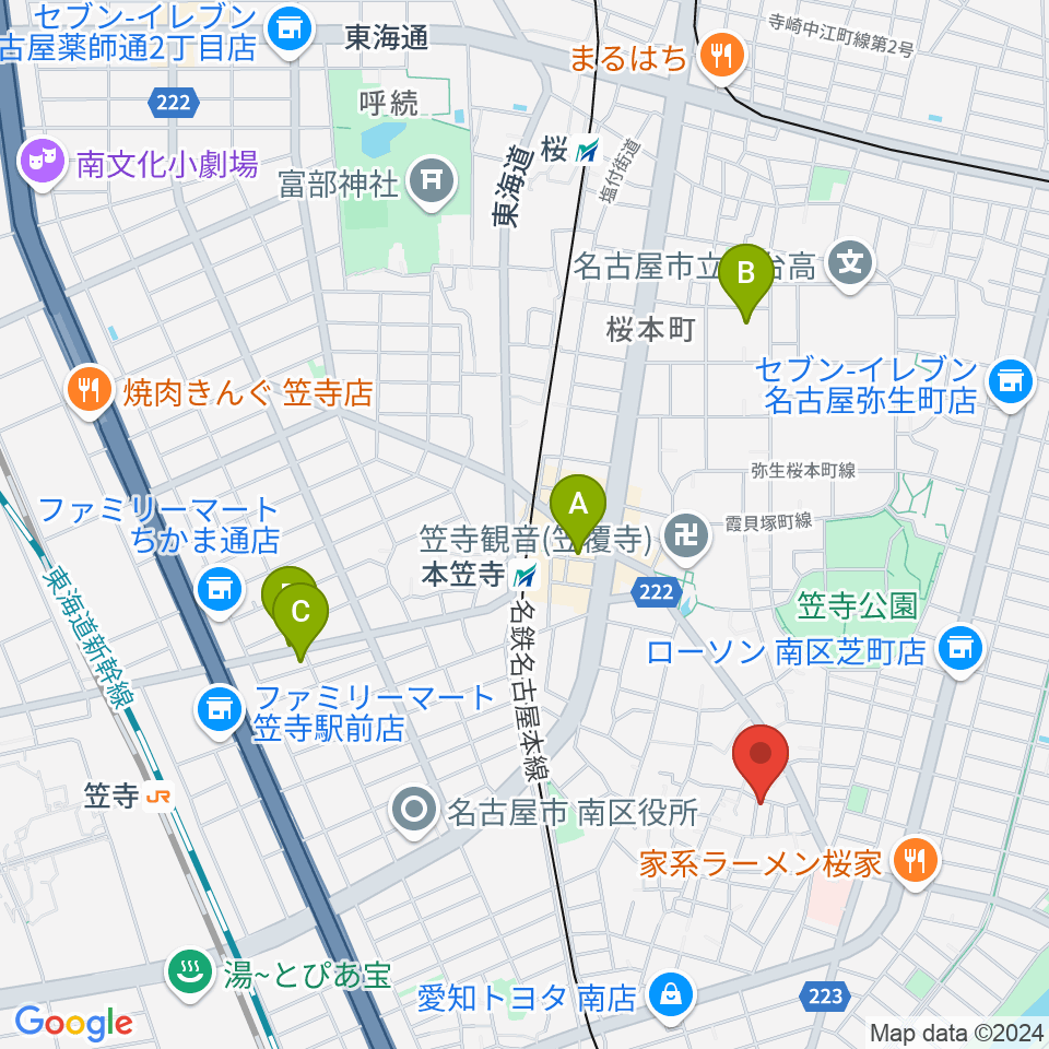 カジタ・ミュージック・スクール南教室周辺のホテル一覧地図