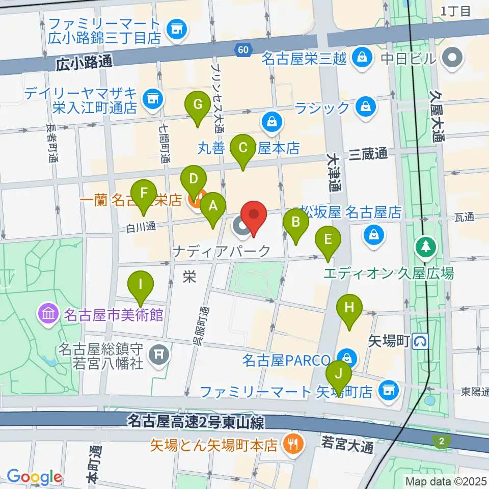 ナディアパーク デザインホール周辺のホテル一覧地図