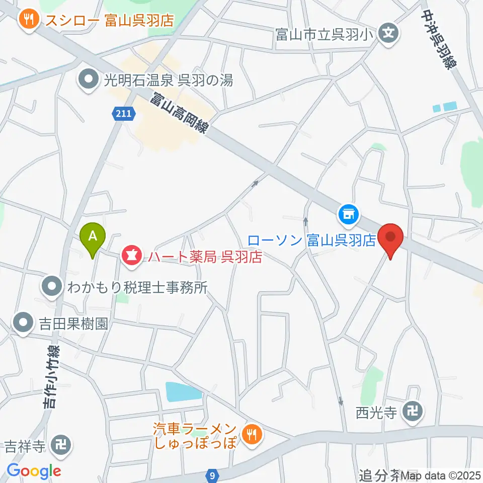 開進堂楽器 MPC呉羽周辺のホテル一覧地図