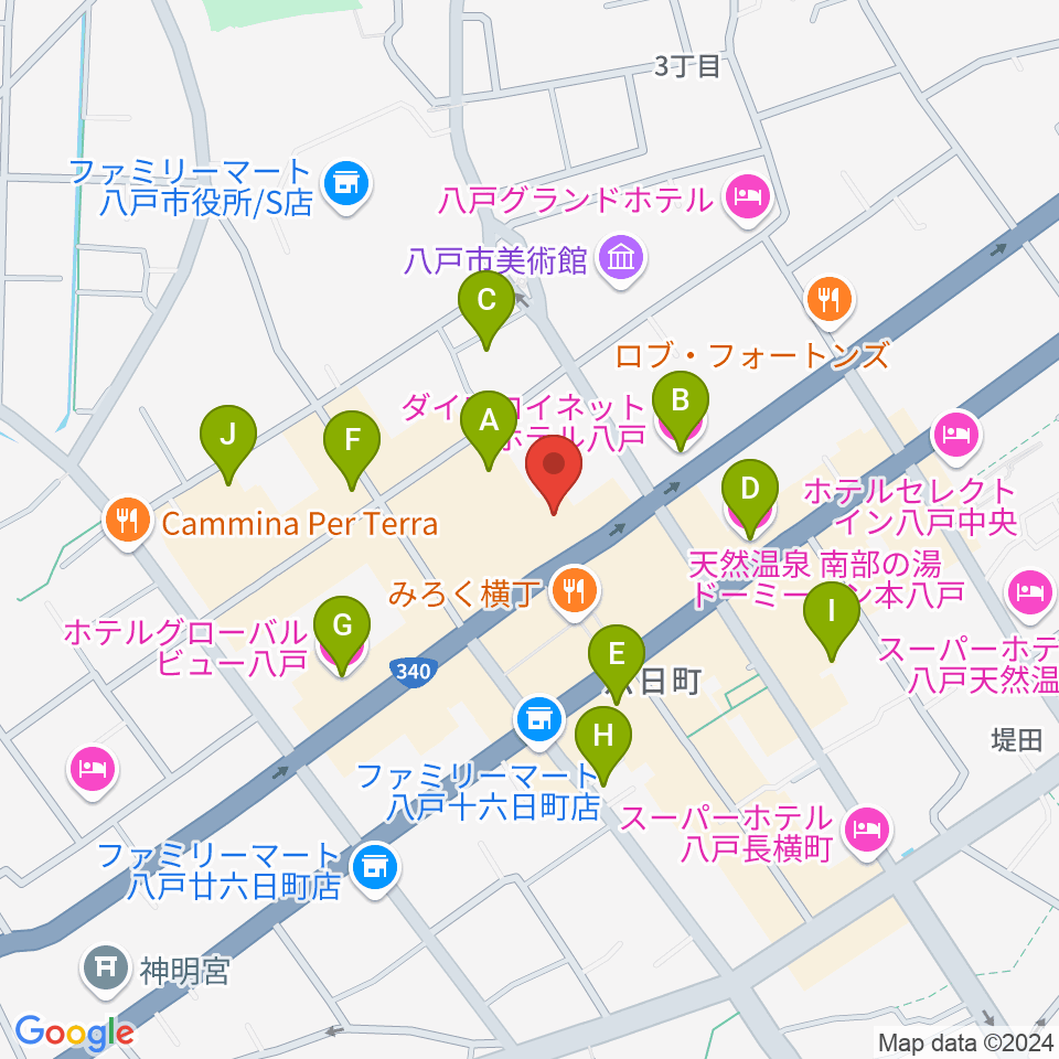 八戸ポータルミュージアムはっち周辺のホテル一覧地図