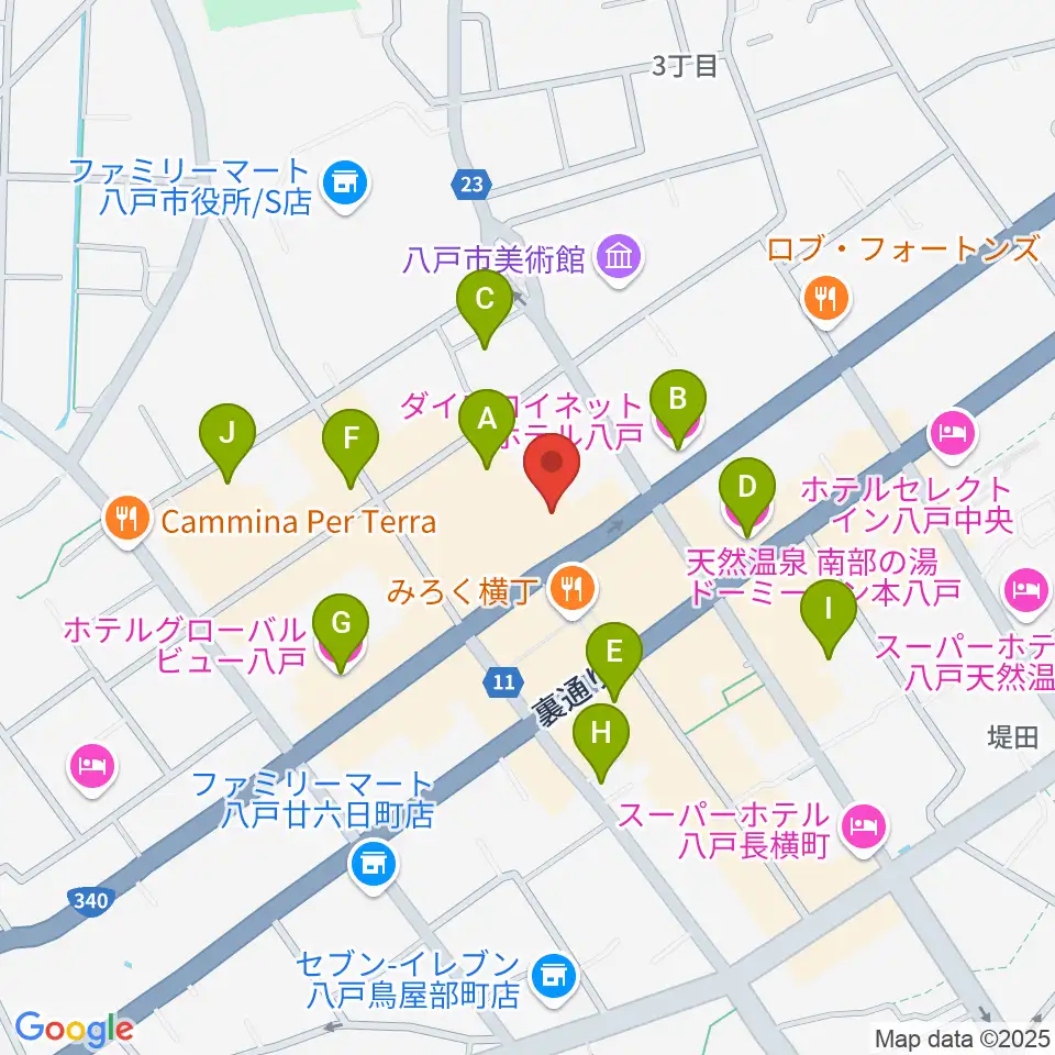 八戸ポータルミュージアムはっち周辺のホテル一覧地図