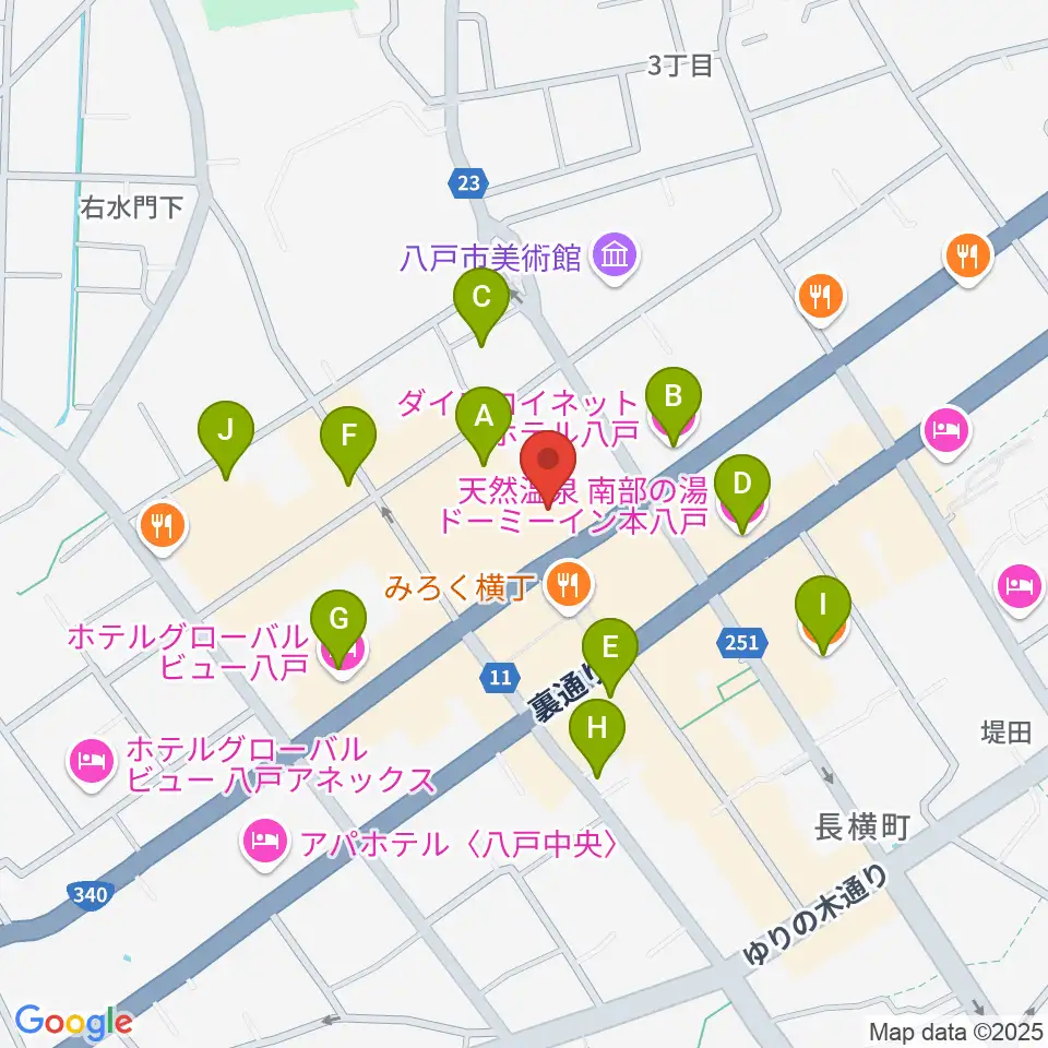 八戸ポータルミュージアムはっち周辺のホテル一覧地図