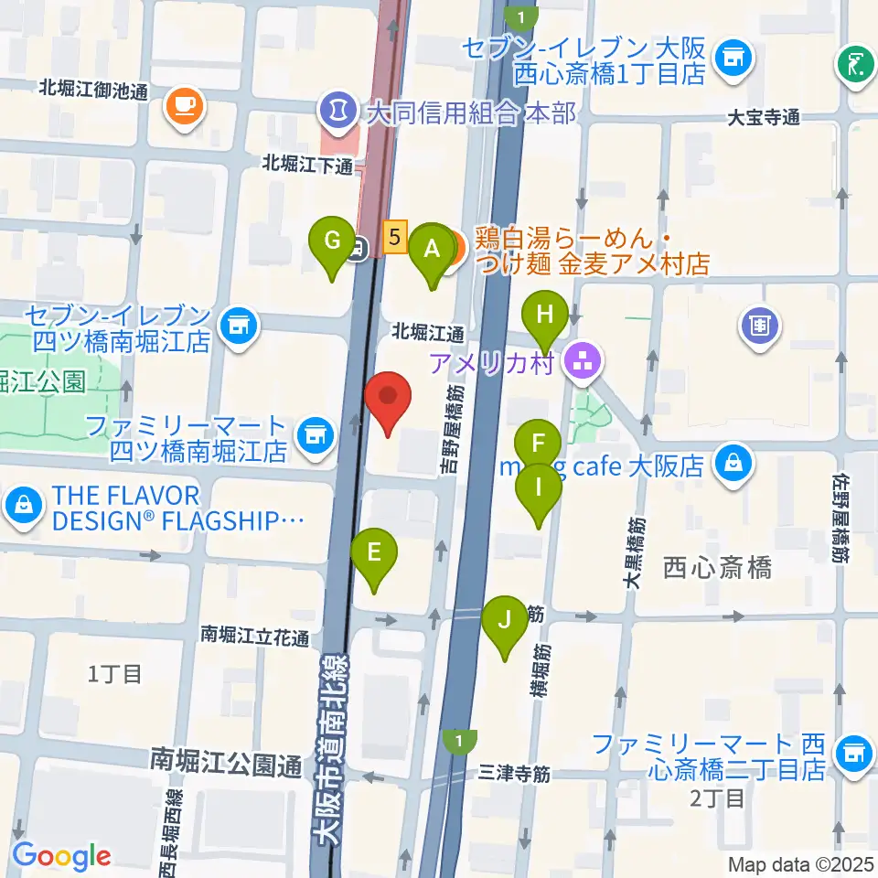 堀江5th street周辺のホテル一覧地図