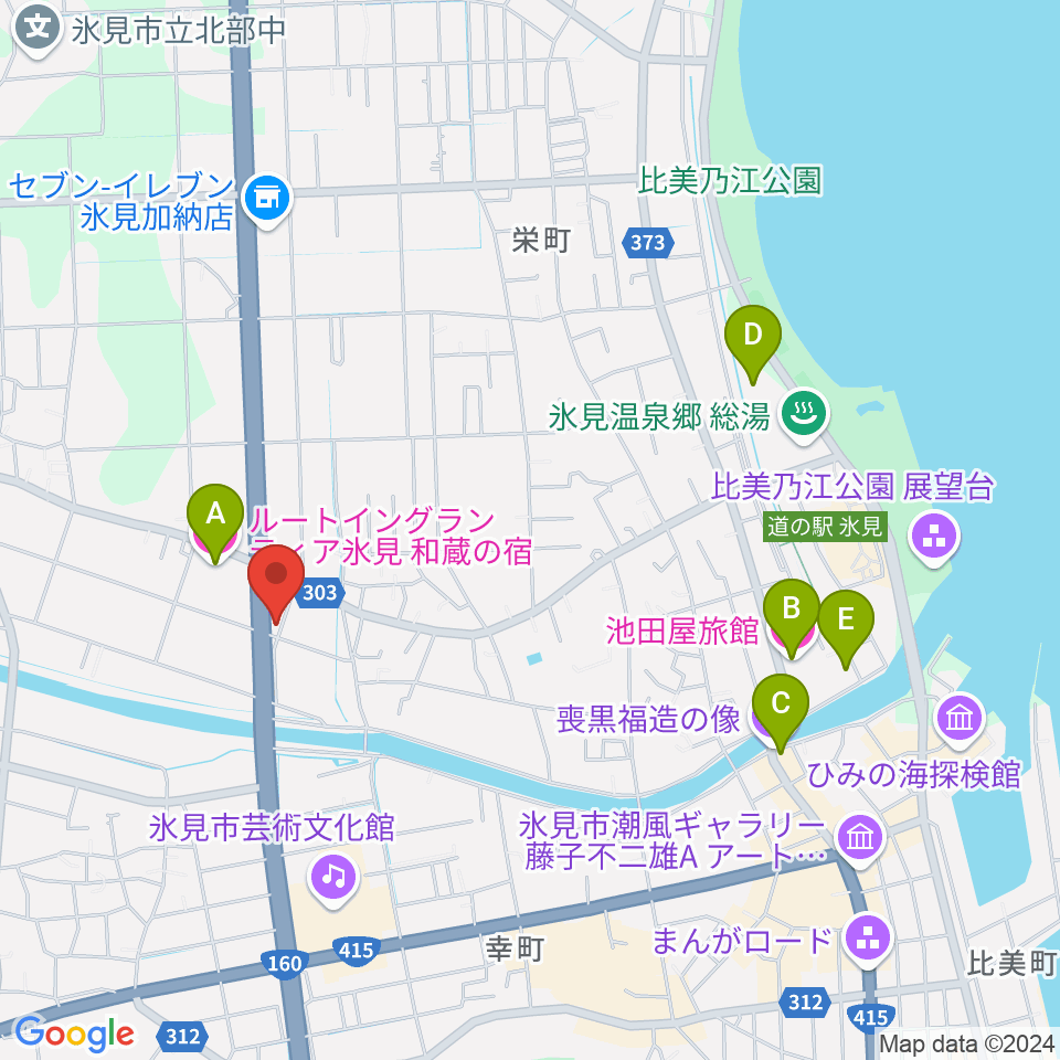 開進堂楽器 MPC氷見周辺のホテル一覧地図