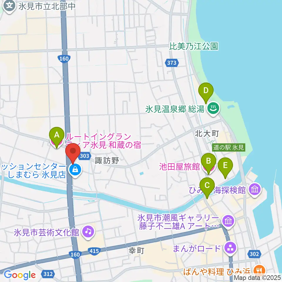 開進堂楽器 MPC氷見周辺のホテル一覧地図