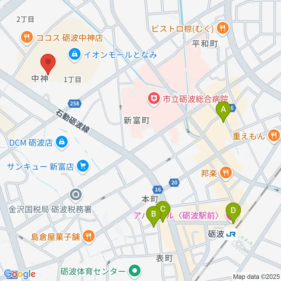 MPC砺波 開進堂楽器周辺のホテル一覧地図