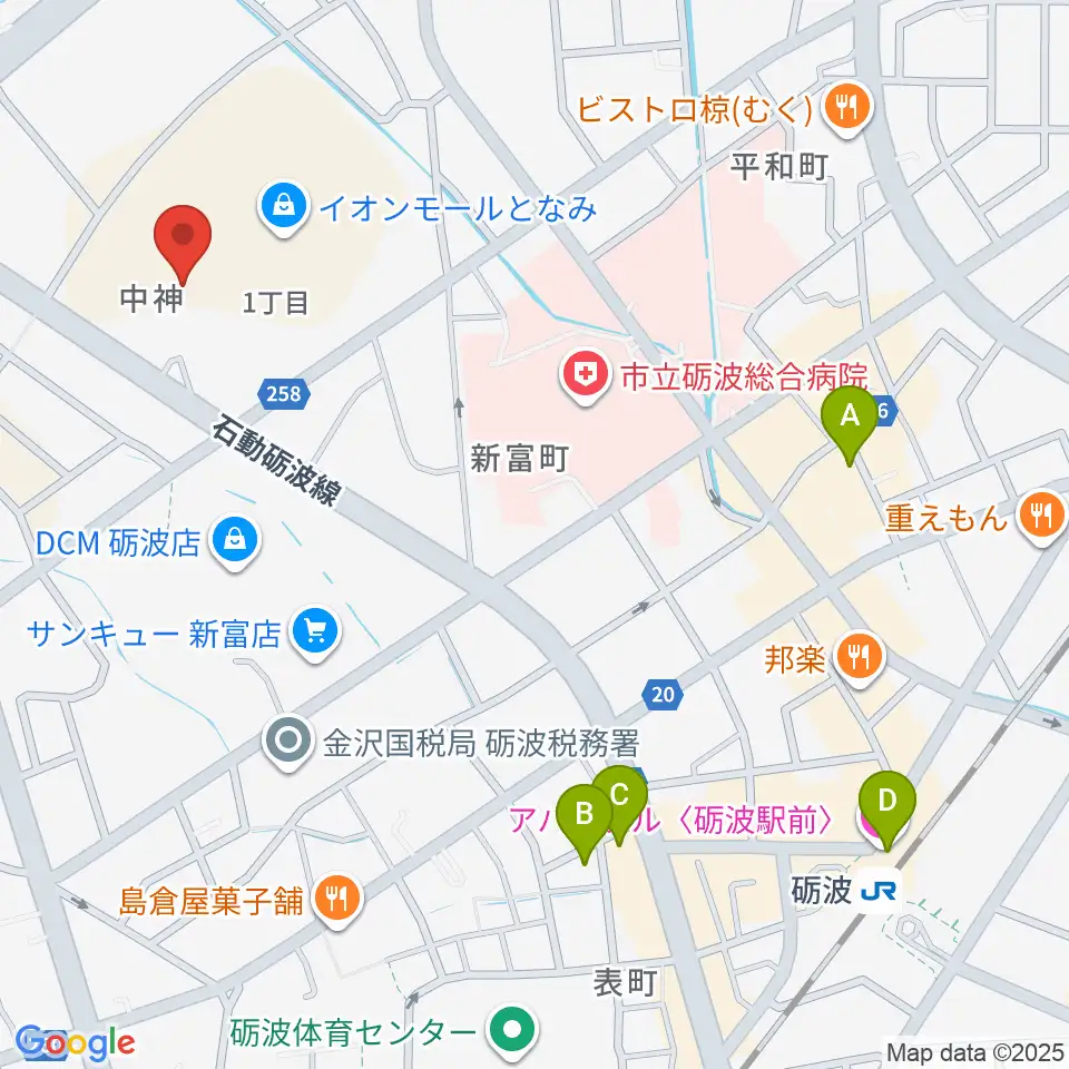 MPC砺波 開進堂楽器周辺のホテル一覧地図