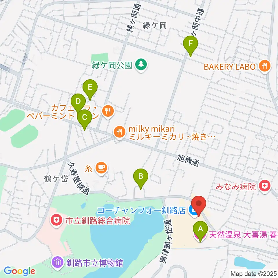 FMくしろ周辺のホテル一覧地図