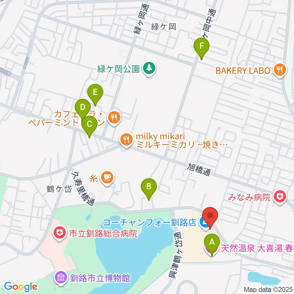 FMくしろ周辺のホテル一覧地図