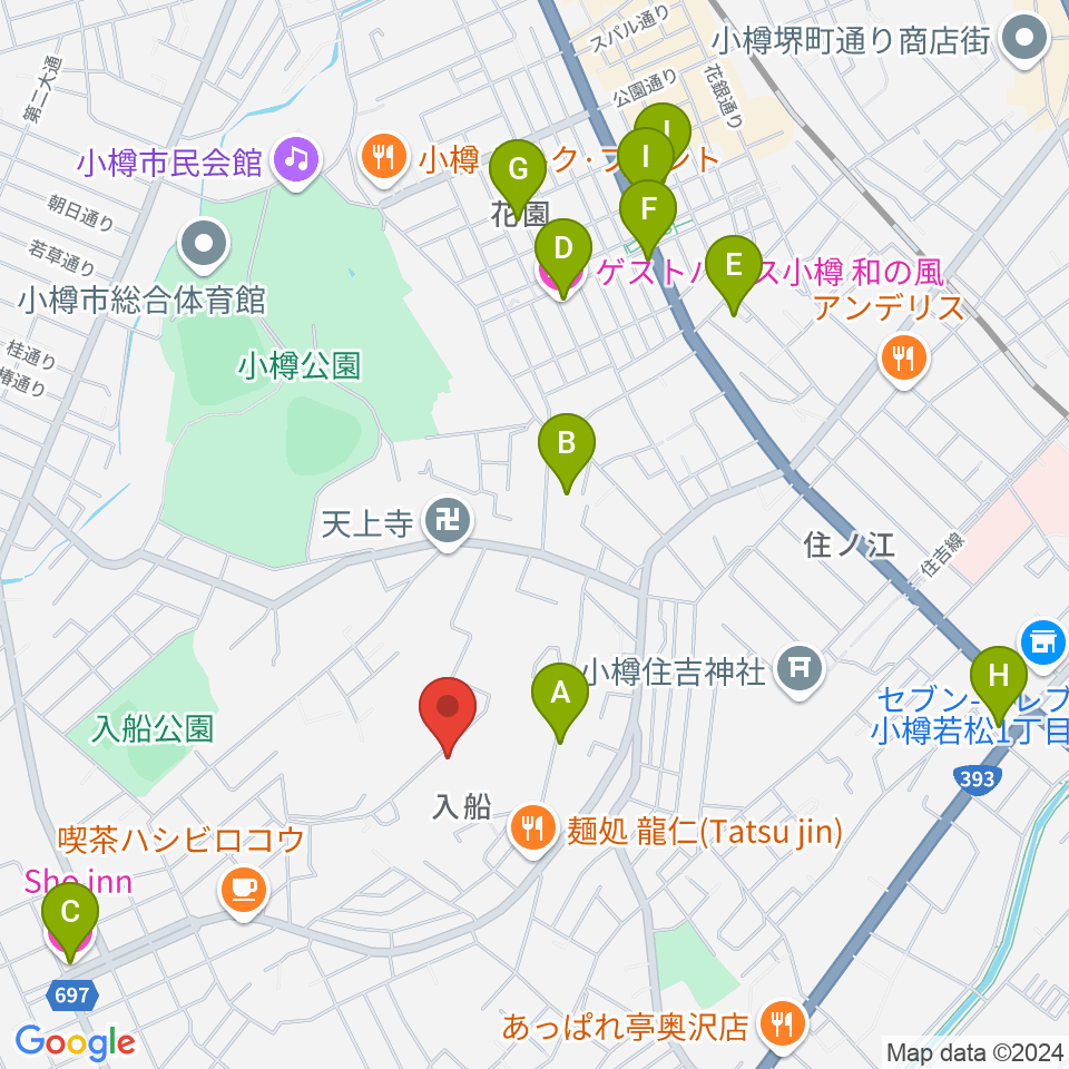 FMおたる周辺のホテル一覧地図