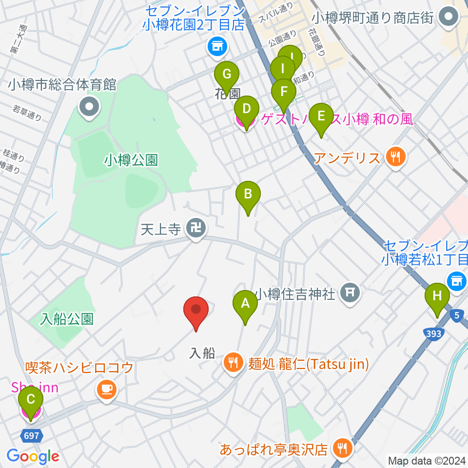 FMおたる周辺のホテル一覧地図