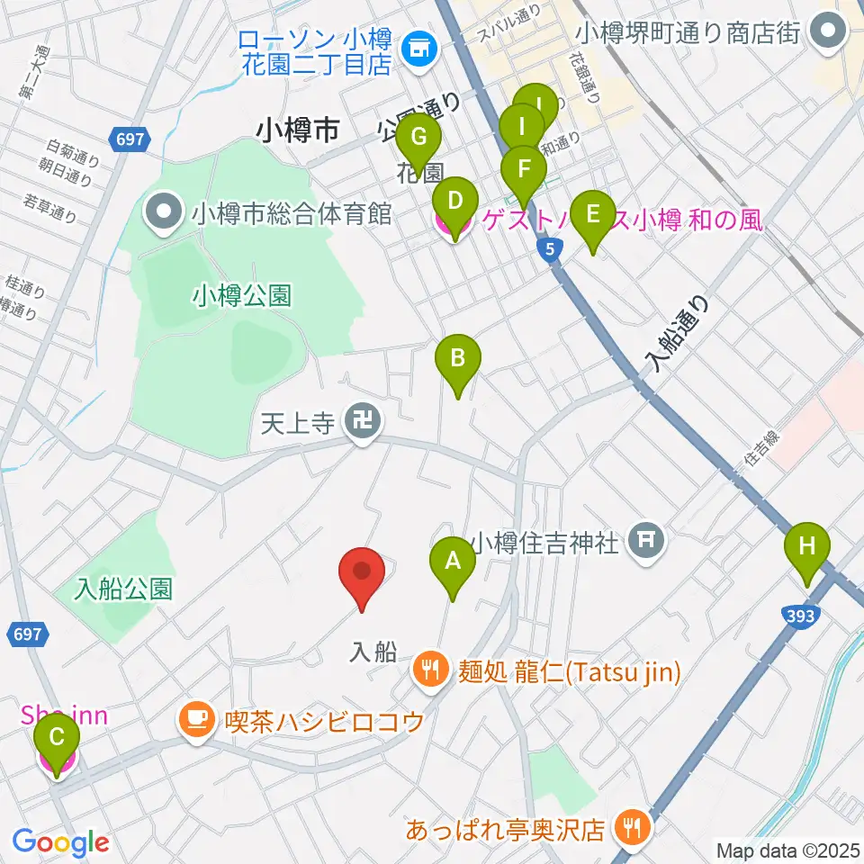 FMおたる周辺のホテル一覧地図