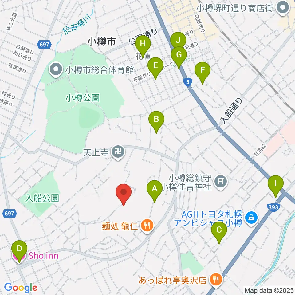 FMおたる周辺のホテル一覧地図