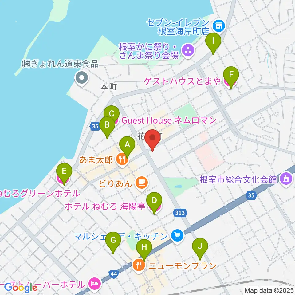 FMねむろ周辺のホテル一覧地図