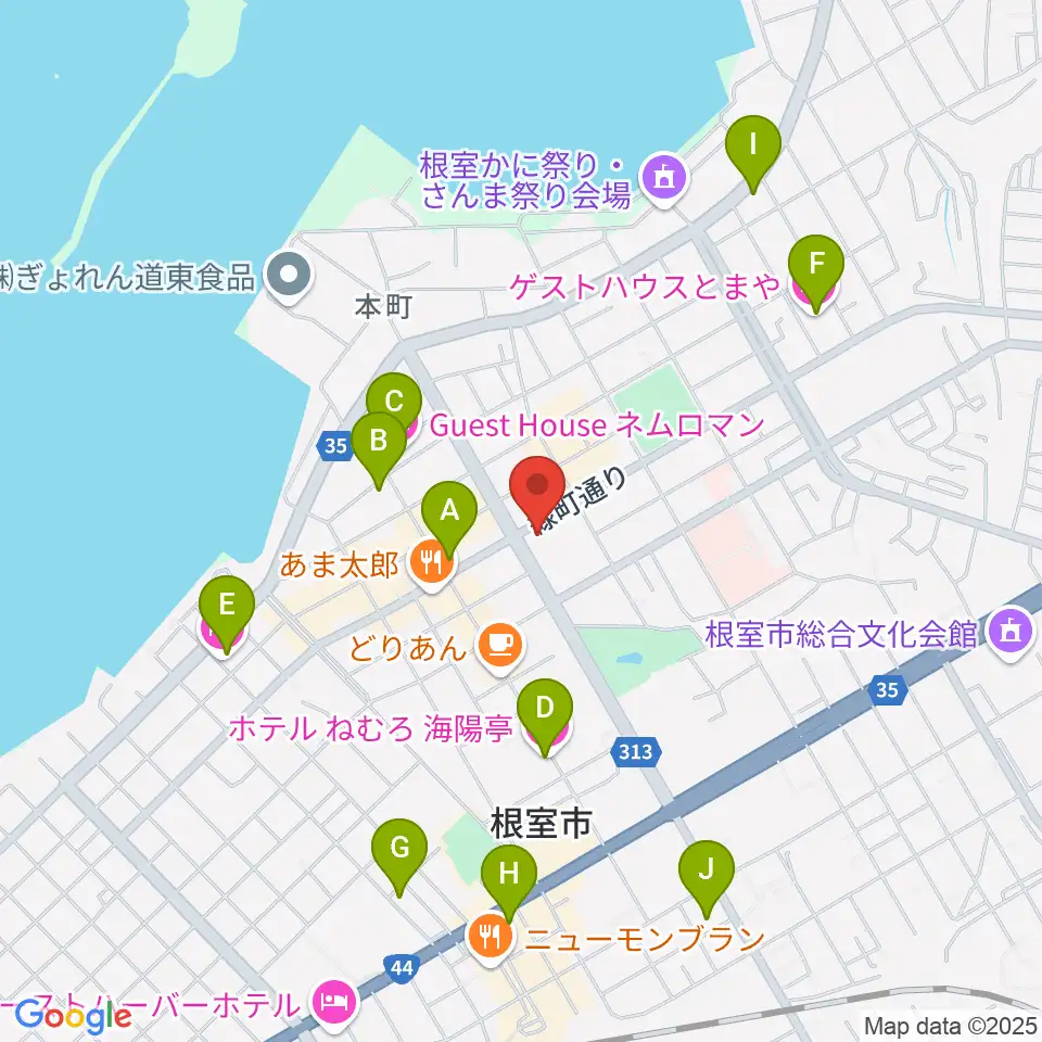 FMねむろ周辺のホテル一覧地図