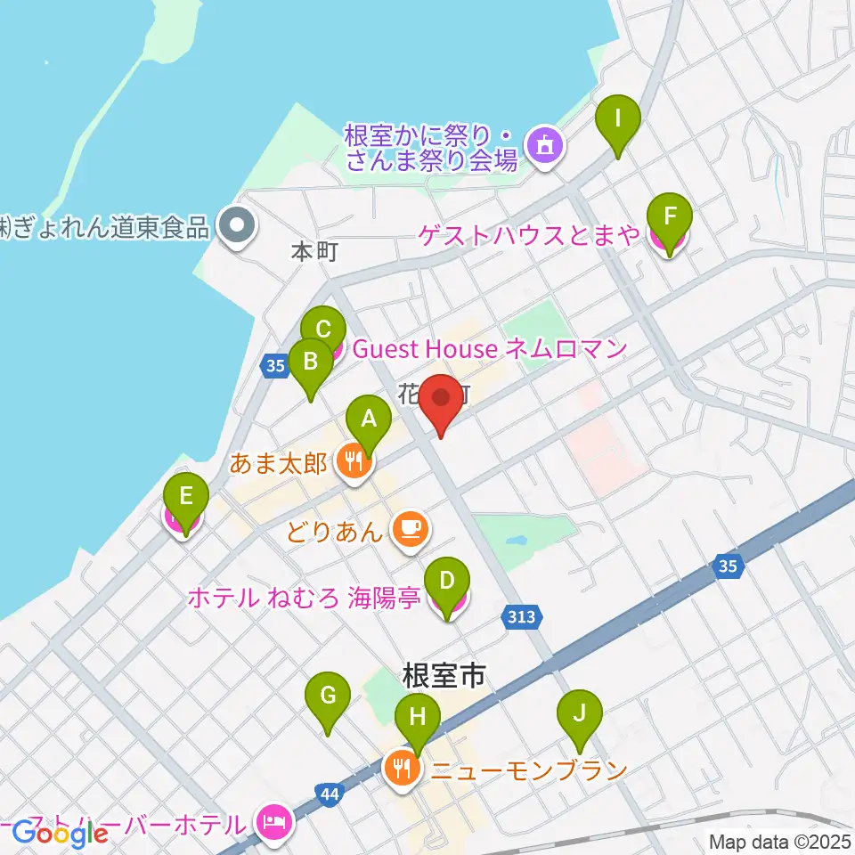 FMねむろ周辺のホテル一覧地図